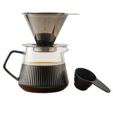 빈플러스 에센셜 커피 핸드드립 세트 블랙 1~4인용, 커피 드리퍼 + 서버 + 스푼, 600ml, 1개 커피 드리퍼 + 서버 + 스푼, 600ml, 1세트