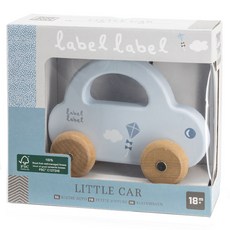 Label Label 木質提把小車, 適用年齡: 18個月以上, 天空藍