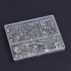 Kohimo縫針用別針 5.7cm 30入+4.5cm 50入+3.7cm 70入+3cm 100入+2.6cm, 銀, 1組
