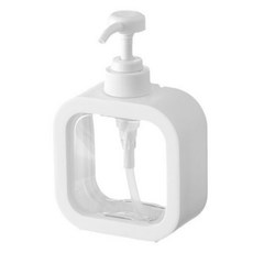 제이밀 사각 투명 디스펜서 500ml, 화이트, 1개 화이트, 1개