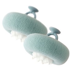 포에버빈 저자극 샤워볼 목욕 스펀지, 블루, 1개입, 2개