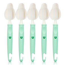 리에또 유아용 젖병 젖꼭지 세척 솔, 5개, 스프링그린