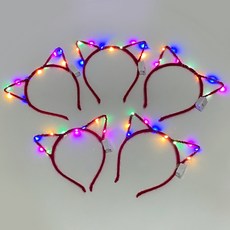 젤루나 LED 고양이 파티머리띠 LG-04, 1 레드, 5개 1 레드, 5개
