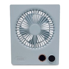 EIKER 울트라 슬림 탁상 벽걸이 겸용 LED 무선 리모컨 선풍기 4000mAh WS-4415, 스카이블루