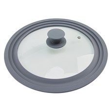 Kitchen9 三層多用途矽膠玻璃鍋蓋 灰色 28 / 30 / 32cm, 1個, 23.5cm