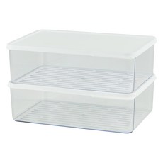 이지앤프리 스테커블 냉동실 정리 소분 용기 높은형 1200ml, 2개, 1세트