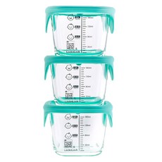 네이쳐러브메레 락앤락 글라스 이유식용기 사각형 230ml x 3p 세트