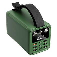 라플루 7개 동시 충전 캠핑 차박용 LED잔량 고속충전 대용량 보조배터리 60000mAh 멀티단자, 그린
