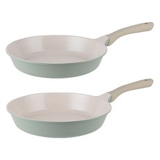 오슬로 인덕션 세라믹 마린 후라이팬 세트 2개, 그린, 1세트, 후라이팬 28cm + 30cm