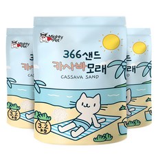 마이티펫 366샌드 카사바 고양이 모래, 3.2kg, 3개, 무향