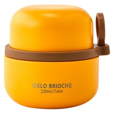 OSLO 316不鏽鋼保溫便當盒, 黃色, 220ml, 1個