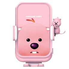 로이체 잔망루피 차량용 고속 무선 충전기 자동 거치대 ICNS-DWC-C-LP, 핑크 핑크