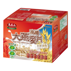 馬玉山 高纖大燕麥片 2600公克 (650公克x4包) , 全素食 充氮保鮮 無添加糖, 2.6kg, 1盒