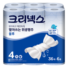 Kleenex 舒潔 拋棄式衛生抹布 藍色, 6捲, 1袋