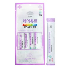데이스포 고양이 케어츄르 짜먹는 간식 4p, 혼합맛(닭가슴살/황태), 60g, 5개