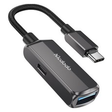 맥도도 2in1 C타입 충전 USB-A OTG 듀얼젠더, 그레이, 1개