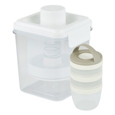 EASY&FREE Gudogi分離乳清器 1.8L+3層優格便當盒組, 1組, 乳清分離器(白色）、優格容器(白色）