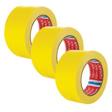 iQIHAN 칼라 마스킹 종이테이프 50mm x 15m, 옐로우, 3개 옐로우, 3개