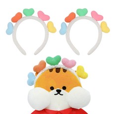 리빙다 뽀글 하트 머리띠, 화이트, 2개 화이트, 2개