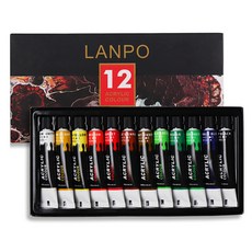 동아피엠에스 LANPO 아크릴 페인트 프리미엄 물감, 12ml, 12색