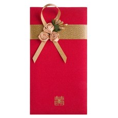 Maket Gamseong 紅色信封緞帶裝飾信封紅色玫瑰金, 1個