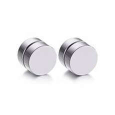 젤루나 써지컬 심플 납작 플랫 페이크 자석 귀걸이 P-396 12mm