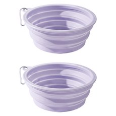 둥둥펫 반려동물 접이식 마카롱 식기 350ml, 퍼플, 2개