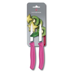 VICTORINOX 瑞士維氏 瑞士經典波浪刀片過渡削皮刀 2 件套粉紅色 6.7636.L115B, 波浪刃8cm+波浪刃8cm, 1個