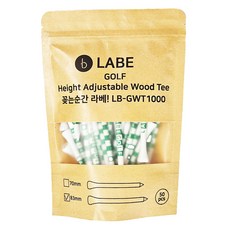 labe 프리미엄 높이조절 골프 우드티 LB-GWT1000 50p, 화이트, 1개