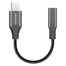 유니콘 USB C타입 3.5mm AUX 오디오 컨버터 케이블 130mm, 1개