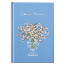 모노라이크 올리비아 플라워스 양장 라인 노트, Blue, 1개
