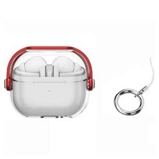 텐브릿지 버즈3 3프로 호환 헤드셋 클리어 링 스탠딩케이스, 투명레드, 1개