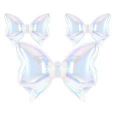 조이파티 공기주입전용 리본풍선, 펄화이트, 3개