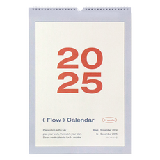 아이코닉 2025 플로우 월 벽걸이 캘린더, 혼합색상, 1개
