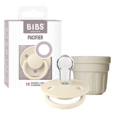 BIBS 디럭스 노리개젖꼭지 + 전용캡 세트, 신생아~36개월, 아이보리, 1개 신생아~36개월, 아이보이, 1세트