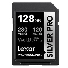 Lexar 雷克沙 SD SILVER PRO V60 4K 記憶卡支援佳能索尼尼康富士相機, 1個, 128GB