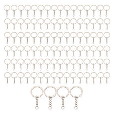 코히모 DIY 부자재 키링 연결 고링 체인줄 25 x 54 mm 4W307, 100개, 실버 100개, 실버