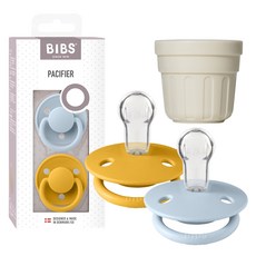 BIBS 디럭스 실리콘 쪽쪽이 2p + 전용캡 세트, ONE SIZE(36개월 미만), 12 베이비블루 & 허니비, 1세트 ONE SIZE(36개월 미만), 12 베이비블루 & 허니비, 1세트