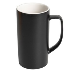 무아 도자기 손잡이 머그 컵 물잔 대 500ml, 블랙, 1개