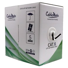 케이블메이트 CAT.6 UTP 기가 제작용 박스형 랜케이블 CM1173, 검정색, 1개, 100m