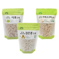 OrganicStory 유기농 현미로 만든 스낵 60g x 3종 세트, 1세트, 사과맛, 검은콩맛, 자색고구마맛
