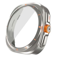 ZELSEN 超變身全蓋一體成型9H強化玻璃智慧手錶殼44mm, 鈦銀, 1個