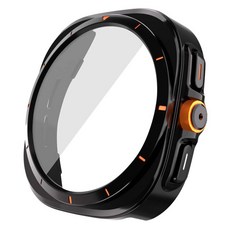 젤센 울트라변신 풀커버 일체형 9H 강화유리 스마트워치 케이스 40mm, 블랙, 1개