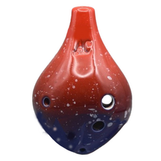 JK星空6孔中音C陶笛, 短嘴魚（楓紅), 單品, 1個