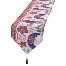 소니오 패브릭 크리스마스 테이블 러너, 08 쿠키, 1개, 180 x 33 cm