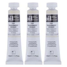 신한 전문가 유화물감 3개입, 50ml, 751번 투명 미디엄