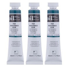 신한 전문가 유화물감 3개입, 50ml, 763번 망가니스 블루