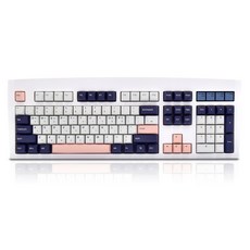 큐센 DT35 104 PBT 풀윤활 가스켓 유무선 기계식 키보드, 화이트, QSENN DT35 104 PBT, 오테뮤 크림옐로우