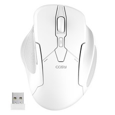 코시 무소음 세미 버티컬 무선 마우스 M4129WL, 화이트 화이트