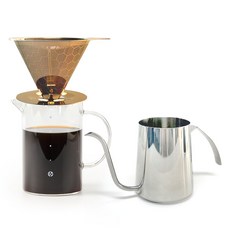 잇츠빈 핸드드립 풀세트, 로즈골드드리퍼 + 드립포트 + 커피서버, 600ml, 1세트 1세트, 로즈골드 드리퍼+드립포트+커피서버